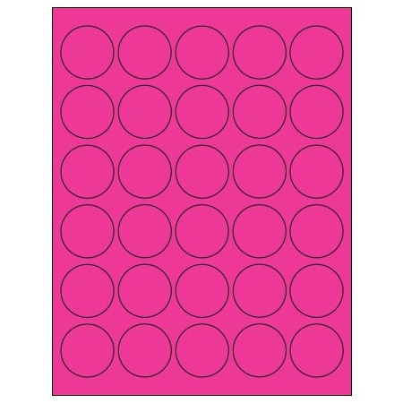 Bsc Preferred 1-1/2'' Fluorescent Pink Circle Laser Labels, 3000PK BUY00015875